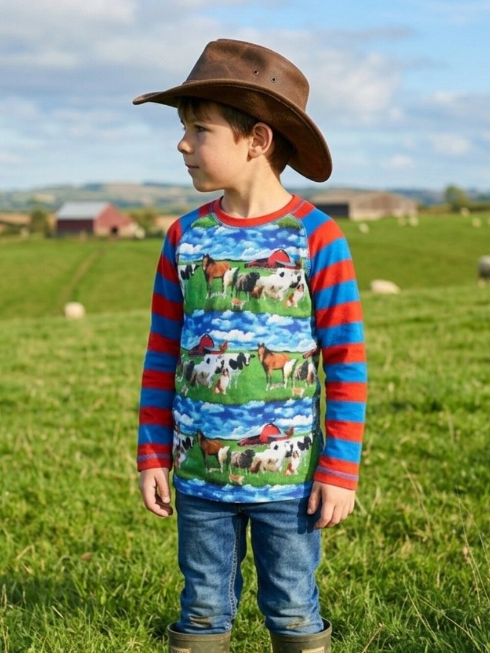 Nieman Marcus Molo Boys girls Size EU 128/ US 8 Farm dog horse T-Shirt